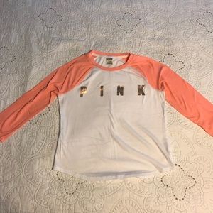 pink baseball tee
